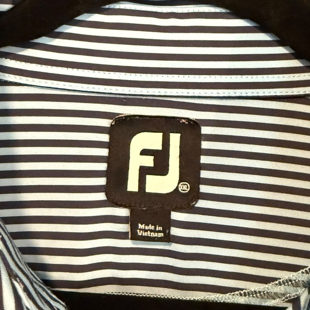 FootJoy Golf Performance Preppy Polo Shirt Kings Country Club Sz XXL Striped - Picture 4 of 8